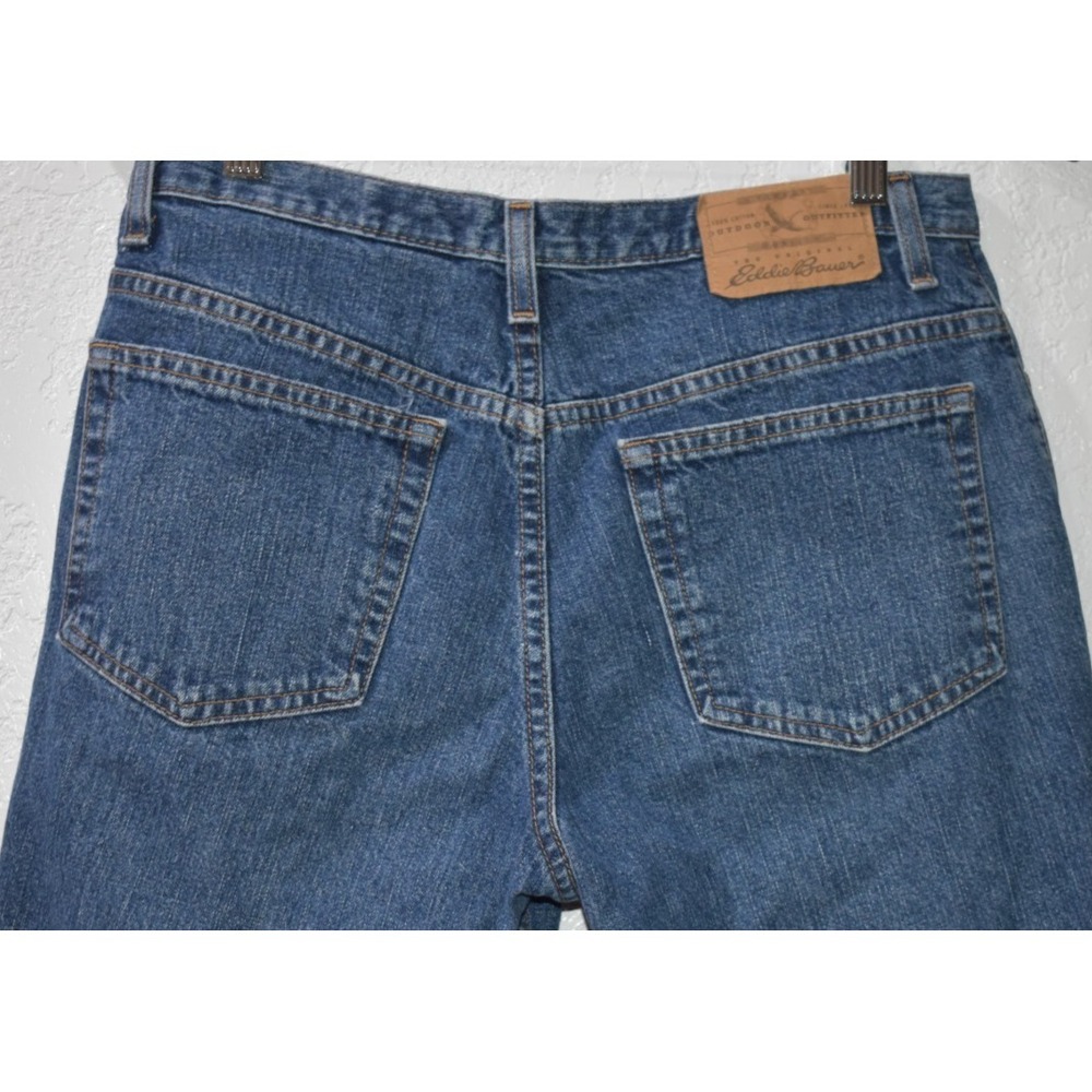 Eddie Bauer 10P Petite Blue Jeans 100% Cotton 5-Pocket High Rise Straight Leg - Picture 14 of 16